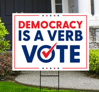 Democracy vs Fascism Protest Yard Sign - Vote Early, No Kings, Anti-Trump, Protect Democracy, Resist Fascism Yard Sign with Metal H-Stake