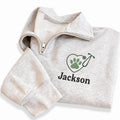 Personalized Vet Embroidered Quarter Zip Sweatshirt, Custom Name Pullover, Clinic Layering Top, Vet Tech Appreciation, Gift for Her