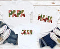 Personalized Patchwork Name Shirt, Custom Quilt Letter Christmas Tee, Plaid Holiday Fabric Top, Matching Family Outfit, Gift for Family