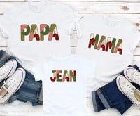 Personalized Patchwork Name Shirt, Custom Quilt Letter Christmas Tee, Plaid Holiday Fabric Top, Matching Family Outfit, Gift for Family