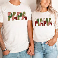 Personalized Patchwork Name Shirt, Custom Quilt Letter Christmas Tee, Plaid Holiday Fabric Top, Matching Family Outfit, Gift for Family