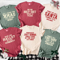 Custom Funny Christmas Shirt, Personalized Sarcastic Holiday Tee, Vintage Quote Crewneck Top, Choose Your Phrase Gift, Gag Gift for Friend