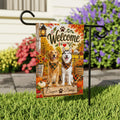 Personalized Dog Garden Flag, Custom Pet Names 12x18 Double Sided Flag, Autumn Welcome Sign, Fall Porch Outdoor Decor, Dog Mom Gift