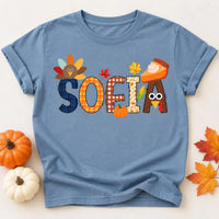 Personalized Thanksgiving Family Shirts, Custom Turkey Name Tees, Matching Fall Outfit, Mommy Daddy Kids Tees, Holiday Family Gift