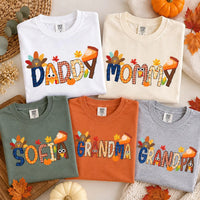 Personalized Thanksgiving Family Shirts, Custom Turkey Name Tees, Matching Fall Outfit, Mommy Daddy Kids Tees, Holiday Family Gift