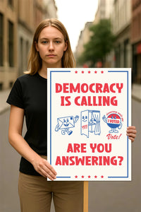 Vote Early Democracy Protest Sign, No Kings Vote Early Poster, Anti-Trump Resist Fascism, Protect Democracy, Political Activist Rally Sign