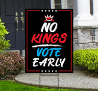 Democracy vs Fascism Protest Yard Sign - Vote Early, No Kings, Anti-Trump, Protect Democracy, Resist Fascism Yard Sign with Metal H-Stake