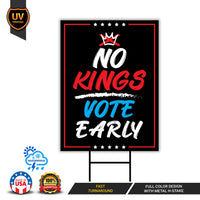 Democracy vs Fascism Protest Yard Sign - Vote Early, No Kings, Anti-Trump, Protect Democracy, Resist Fascism Yard Sign with Metal H-Stake