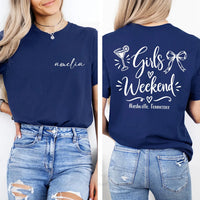 Personalized Nashville Girls Weekend Shirt, Custom Name Trip Sweatshirt, Tennessee Party Top, Bachelorette Outfit, Birthday Trip, Front Back