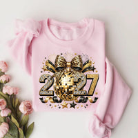 Disco Ball 2027 New Year Shirt, Black Gold NYE Celebration Tee, Rhinestone Celebration Top, New Years Eve Party Outfit, 2027 Party Gift