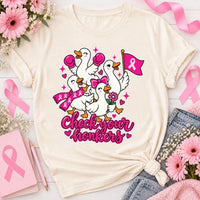 Custom Breast Cancer Awareness Shirt, Pink Ribbon Goose Tee, Check Your Honkers Graphic Top, October Awareness Tee, Gift for Survivor