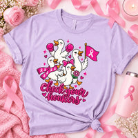 Custom Breast Cancer Awareness Shirt, Pink Ribbon Goose Tee, Check Your Honkers Graphic Top, October Awareness Tee, Gift for Survivor