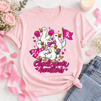 Custom Breast Cancer Awareness Shirt, Pink Ribbon Goose Tee, Check Your Honkers Graphic Top, October Awareness Tee, Gift for Survivor