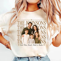 Personalized Family Photo Name Shirt, Custom Picture Name Tee, Thanksgiving Family Shirt, Matching Holiday Outfit, Thoughtful Holiday Gift