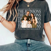 Personalized Family Photo Name Shirt, Custom Picture Name Tee, Thanksgiving Family Shirt, Matching Holiday Outfit, Thoughtful Holiday Gift