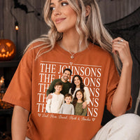 Personalized Family Photo Name Shirt, Custom Picture Name Tee, Thanksgiving Family Shirt, Matching Holiday Outfit, Thoughtful Holiday Gift