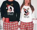 Personalized Reindeer Antlers Monogram Sweatshirt, Custom Christmas Name Shirt, Santa Hat Snowman, Family Outfit, Est 2026 Christmas Gift