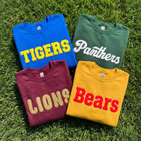 Custom Puff Print Team Name Sweatshirt, Personalized Mascot Puff Shirt, Raised 3D Spirit Hoodie, Game Day School Tee, Team Mom Gift