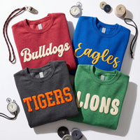 Custom Puff Print Team Name Sweatshirt, Personalized Mascot Puff Shirt, Raised 3D Spirit Hoodie, Game Day School Tee, Team Mom Gift