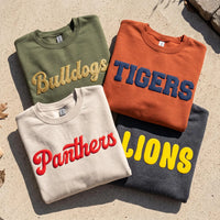 Custom Puff Print Team Name Sweatshirt, Personalized Mascot Puff Shirt, Raised 3D Spirit Hoodie, Game Day School Tee, Team Mom Gift