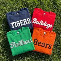 Custom Puff Print Team Name Sweatshirt, Personalized Mascot Puff Shirt, Raised 3D Spirit Hoodie, Game Day School Tee, Team Mom Gift