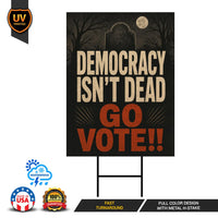 Democracy vs Fascism Protest Yard Sign - Vote Early, No Kings, Anti-Trump, Protect Democracy, Resist Fascism Yard Sign with Metal H-Stake