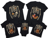 Pregnant Skeleton Halloween Shirt, Ribcage Baby Bump Maternity Tee, Spooky Matching Top, Reveal Outfit, Pregnancy Announcement Gift