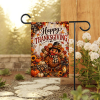 Happy Thanksgiving Turkey Garden Flag, 12x18 Double Sided Yard Flag, Autumn Welcome Sign, Fall Porch Decor, Thanksgiving Hostess Gift