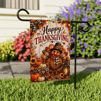 Happy Thanksgiving Turkey Garden Flag, 12x18 Double Sided Yard Flag, Autumn Welcome Sign, Fall Porch Decor, Thanksgiving Hostess Gift