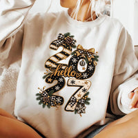 Hello 2027 New Year Celebration Sweatshirt, Buffalo Check New Year Tee, Festive Bow Snowflake Shirt, Countdown Party Outfit, Holiday Gift