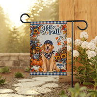 Personalized Dog Photo Yard Flag, 12x18 Inch Double Sided, Custom Pet Name Garden Flag, Hello Fall Porch Decor, Best Dog Mom Fall Gift