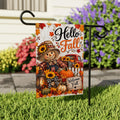 Hello Fall Scarecrow Garden Flag, 12x18 Double Sided Yard Flag, Autumn Welcome Sign, Sunflower Pumpkin Harvest Porch Decor, Autumn Gift