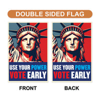 Vote Early Democracy Protest Garden Flag, Double Sided, No Kings Vote Early , Election Protect Democracy, Anti-Trump, Resist Fascism Flag