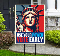Democracy vs Fascism Protest Yard Sign - Vote Early, No Kings, Anti-Trump, Protect Democracy, Resist Fascism Yard Sign with Metal H-Stake