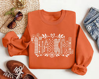 Fall Distressed Thankful Sweatshirt, Patterned Letter Fall Pullover, Polka Dot Thankful Top, Autumn Outfit for Women, Thanksgiving Gift