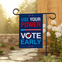 Vote Early Democracy Protest Garden Flag, Double Sided, No Kings Vote Early , Election Protect Democracy, Anti-Trump, Resist Fascism Flag