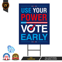 Democracy vs Fascism Protest Yard Sign - Vote Early, No Kings, Anti-Trump, Protect Democracy, Resist Fascism Yard Sign with Metal H-Stake