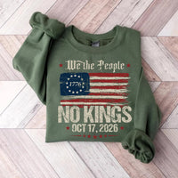 We The People No Kings Hoodie, Oct 17 2026 Protest Tee, 1776 American Flag Activist Top, Political Democracy Resistance Tee, Protester Gift