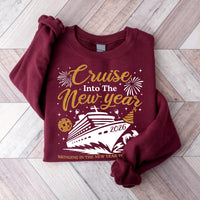 Cruise Into New Year Shirt, 2026 New Year Cruise Tee, Holiday Party Vacation Top, Sailing Together Holiday Shirt, Gift for Cruisers