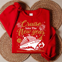 Cruise Into New Year Shirt, 2026 New Year Cruise Tee, Holiday Party Vacation Top, Sailing Together Holiday Shirt, Gift for Cruisers