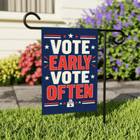 Vote Early Democracy Protest Garden Flag, Double Sided, No Kings Vote Early , Election Protect Democracy, Anti-Trump, Resist Fascism Flag
