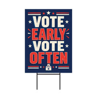 Democracy vs Fascism Protest Yard Sign - Vote Early, No Kings, Anti-Trump, Protect Democracy, Resist Fascism Yard Sign with Metal H-Stake