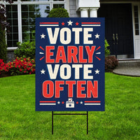 Democracy vs Fascism Protest Yard Sign - Vote Early, No Kings, Anti-Trump, Protect Democracy, Resist Fascism Yard Sign with Metal H-Stake