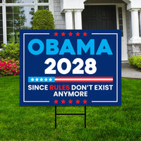 Obama 2028 Democracy vs Fascism Yard Sign - Vote Early, No Kings, Anti-Trump, Save Democracy, Resist Fascism Yard Sign with Metal H-Stake