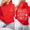 Personalized Family Christmas 2026 Hoodie, Custom Name Matching Holiday Tee, Doodle Crew Design with Role Icon, Gift for Family, Front Back