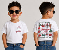 Personalized Family Christmas 2026 Hoodie, Custom Name Matching Holiday Tee, Doodle Crew Design with Role Icon, Gift for Family, Front Back