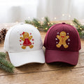 Personalized Gingerbread Embroidered Hat, Choose Girl or Boy Design, Washed Festive Dad Hat, Cute Christmas Party Cap, Christmas Gift