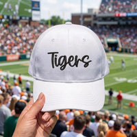 Personalized Team Name Embroidered Hat, Custom Mascot Script Lettering Cap, Team Baseball Cap, Game Day School Spirit Hat, Coach Gift