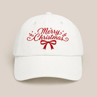 Personalized Merry Christmas Embroidered Hat, Custom Thread Color Script Design, Festive Dad Hat, Holiday Party Outfit, Christmas Gift