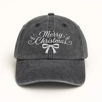 Personalized Merry Christmas Embroidered Hat, Custom Thread Color Script Design, Festive Dad Hat, Holiday Party Outfit, Christmas Gift